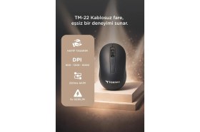 Resim Torima Kablosuz Mouse Usb Alıcılı Fare TM22 Siyah 