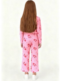 Resim Kız Çocuk Pijama Altı Beli Lastikli Tavşan Baskılı Pembe 