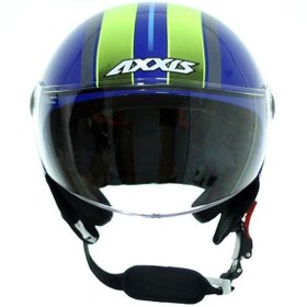 Resim Axxis Square Flag B7 Gloss Blue Yarım Motorsiklet Kaskı 