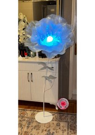 Resim Bebek Mavisi Organze Lambader G4220v. Demir Ayak Esnek Boru Mavi 