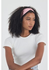 Resim Kadın Pamuklu Penye, Kaymaz, Yumuşak, Esnek, Stilinle Öndesin Saç Bandı Bandana - Tek Ebat / Pembe Pembe 
