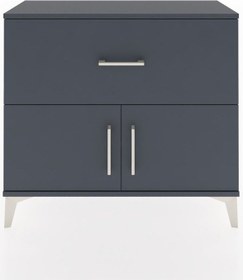 Resim Arges Şifonyer Tek Raflı Tek Çekmeceli 2 Kapaklı 88x30x80 Antrasit-antrasit Antrasit 