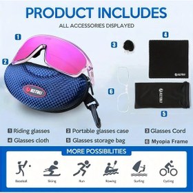 Resim Willowhaven Pembe Mor Fotokromik Polarize Bisiklet Gözlüğü Hafif Spor 