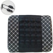 Resim Siyah Beyaz Ayarlanabilir Elektrikli Masaj Yumuşak Bel Araba Koltuğu Desteği Bel Yastık Minderi 