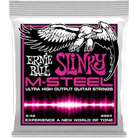 Resim Ernie Ball 2923 M-Steel Super Slinky Elektro Gitar Teli (9-42) 