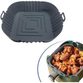 Resim Sepetoria BUFFER Renkli Isıya Dayanıklı Yıkanılabilir Silikon Fırın Airfryer Kare Model Pişirme Matı 20 cm 