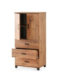 Resim Çok Amaçlı Dolaplı Şifonyer 3 Çekmeceli Kapaklı 60X44X127Cm 