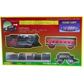 Resim Western Express Pilli Tren Seti 12 Parça Işıklı Hareketli Klasik Tren Macerası 