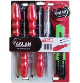 Resim MOONSHOP 7 Parça Tamir Seti / 4'lü Tornavida Seti Kontrol Kalemi Maket Bıçağı Elektrik Bandı 