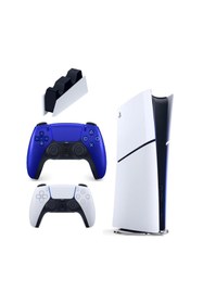 Resim Sony Playstation 5 Slim 1TB Dijital + 2. kol Cobalt Blue mavi + şarj istasyonu ( İthalatçı Garantili ) 