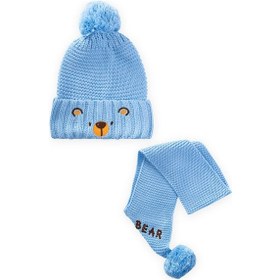 Resim Cigit 4-8 Yaş Atkı Bere İki Li Set Mavi Mavi 