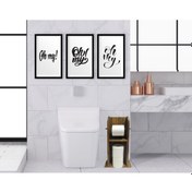 Resim Bk Home Doğal Masif Ahşap Tuvalet Kağıtlığı Ve Dekoratif 3’Lü Ahş (551081121) Bk