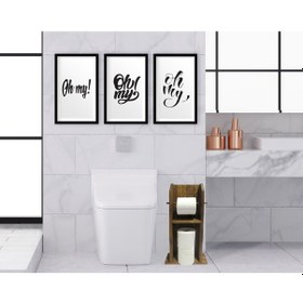 Resim Bk Home Doğal Masif Ahşap Tuvalet Kağıtlığı Ve Dekoratif 3’Lü Ahş (551081121) 