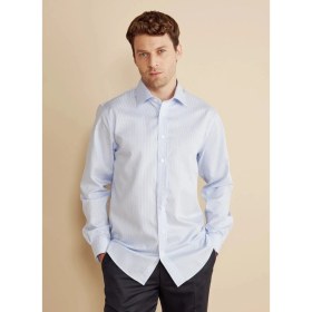 Resim Brooks Brothers Mavi Erkek Regular Fit Çizgili Gömlek BBFW25MSH030 