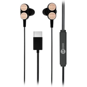 Resim Lecoo EH102 Kablolu Type-C Kulak İçi Mikrofonlu Dual Driver Kulaklık Siyah 