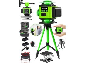 Resim Dragro Dragroalman 128 Vf Tripodlu 12 Köşe Otomatik Hizalama Lazer Metre 360 Derece Yatay Dikey Çapraz Kumandalı 