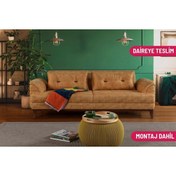Resim Perla Sofa Madrid Üçlü Yataklı Kanepe Bora Hardal 