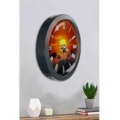 Resim Bahat Salon Ofis Duvar Saati Gri Metal Çerçeve 36 cm 