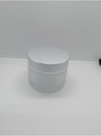 Resim 50 Cc Şeffaf Buzlu Cam Krem Kavanozu 100 Adet 