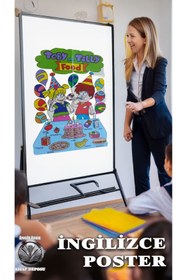 Resim The Kidland Yayınları İngilizce 7 Büyük Boy Duvar Posteri - Anaokulu - ilkokul Okul Öncesi - Özel ingilizce Kursları için 