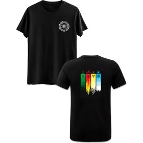 Resim Avatar The Last Airbender Ön Arka Baskılı Siyah Tshirt 