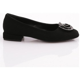 Resim Dgn 3833 Kadin Gül Tokali Topuklu Ayakkabi 3833-1423-R1700 Siyah Velvet 