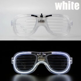 Resim MCM Group Beyaz LED Işıklı Parti Gözlüğü - Neon Glow Şerit Gözlük 3 Modlu 