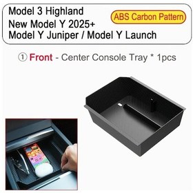 Resim Honeybeeshop Usvotov Tesla Model Y Juniper Ve Model 3 Highland Merkez Konsol Düzenleyici Tepsisi Kablolu Depolama Kutusu 