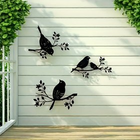 Resim 3 adet Rustik Metal Kuş Duvar Dekoru - Siyah Siluet Sanat, İç ve Dış Mekanlar için, Noel, Cadılar Bayramı, Şükran Günü için Mükemmel | Tatiller, Doğum Günleri, Oturma Odası, Yatak Odası, Veranda, Mutfak için İdeal Hediye | Modern Lazer Kesim Ev Aksesuarı, Kuş Dekoru 