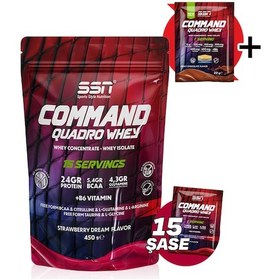 Resim Command Quadro Whey 30 Gr 15 Şase Doypack 450 Gr (çilek) Protein Tozu 