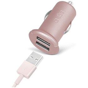 Resim 5513 2 Mini Girişli Usb Araç Şarj Cihazı, Pembe 