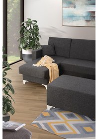 Resim Azra Yatak Köşe Koltuk Takımı Sandıklı Tam Ortopedik + Puf 155 x 220 CM 