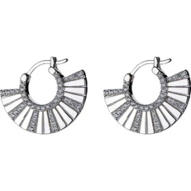 Resim Diversity Jewelry Kadın Gümüş Taşlı Yelpaze Küpe 