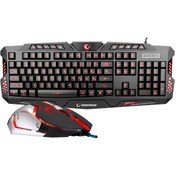 Resim KM-R77 Siyah Usb 3 Farklı Ledli Gaming Q Multimedia Klavye + Mouse Set Rampage