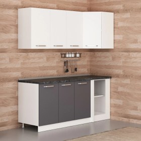 Resim Minar 190CM Köşe Mutfak Dolabı - Beyaz/antrasit K190-A1 