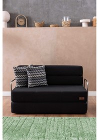 Resim Good Night 150cm Oskar Katlanır Yatak & Koltuk Yıkanabilir Sırt Destekli Siyah 