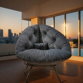 Resim Luxury Lounge Füme Modern Berjer – Konforlu Geniş Oturumlu Tay Tüyü Tekli Koltuk | Premium Dinlenme Koltuğu 