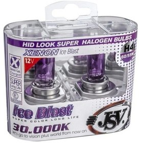 Resim Jsv H4 Halojen Ampul 12v 60/55w 30000k Far Ampulü Ice Blast 2li Set Deli Mavi 040016 1 Adet 
