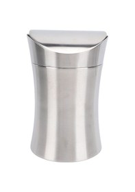 Resim Qingmipy 304 Paslanmaz Çelik Masaüstü Çöp Kutusu, Sallanabilir Kapaklı, Ev Ofis Banyo Kullanıma Uygun, Koku Engelleme, Kompakt Ve Şık Tasarım 