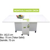 Resim serezoğlu home Hamarat 8 Kişilik Katlanır Yemek Masası, Açılır Kapanır Masa, Mutfak Masa-dolaplı-tekerli 
