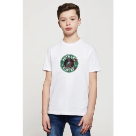 Resim Qivi Anime Tokyo Ghoul Anteiku Coffee Baskılı Unisex Çocuk Beyaz T-Shirt 