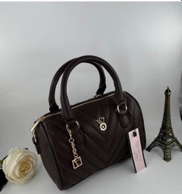 Resim Gesshop Kadın Mini Metal Aksesuarlı Toz Torbalı Çapraz Çanta Bordo 
