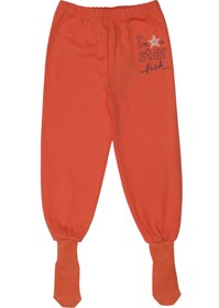 Resim Melekpare Kız Bebek Patikli Pantolon Kendinden Çoraplı Alt Pijama %100 Organik Pamuk Yumuşacık Kumaş 