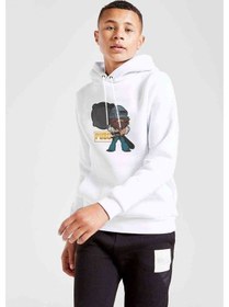 Resim Tshirthane Pubg Tava Baskılı Unisex Çocuk Kapüşonlu Beyaz Sweatshirt Beyaz 