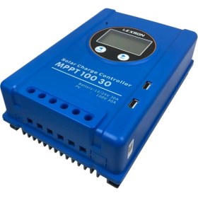 Resim 30A Amper Mppt Solar Şarj Kontrol Cihazı Güneş Paneli 30A 12/24 Volt Mppt Regülatör Mavi Kasa Lexron 