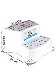 Resim Genel Markalar Kaydırmaz Çocuk Taburesi Çift Basamaklı Gri Cm520, Çocuk Lavabo Basamağı 