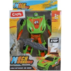 Resim Ctoy Robota Dönüşebilen Araba Yeşil Turuncu 