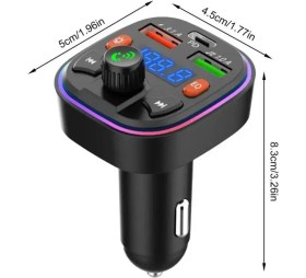 Resim Woodhub Bluetooth Araç Kiti USB Type-C Fm Transmitter Özellikli Çakmaklık Girişli MP3 Uyumlu Model 