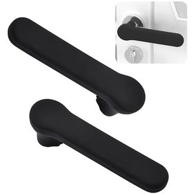 Resim 13,5x5 Cm 2'li Silikon Kapı Kolu Koruyucu - Kare Kapı Kolları İçin Antistatik Koruma - Mat Siyah 