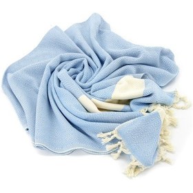 Resim Mavi Pamuk Bambu Peştemal 